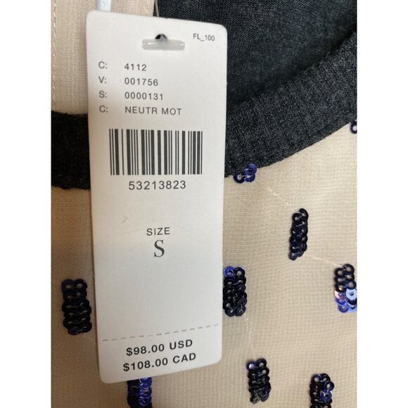 ANTHROPOLOGIE TINY WOMEN'S SLEEVELESS SEQUIN TANK SZ S NWT - Picture 4 of 5